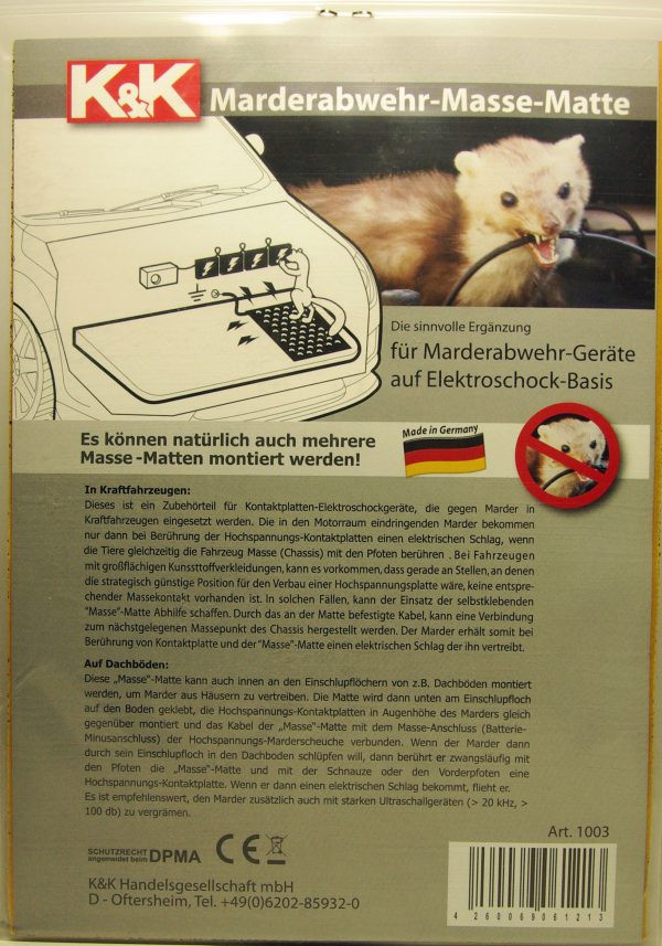Marderabwehr-Masse-Matte1003 – KFZ Marderschutz & Fahrradträger